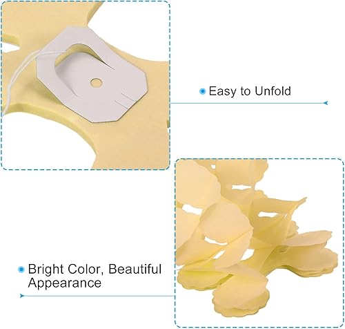 Miniatura 4 de PATIKIL Guirnalda de cuatro hojas de 9.8 pies, paquete de 6 guirnaldas de flores colgantes de papel de seda, serpentinas reutilizables para