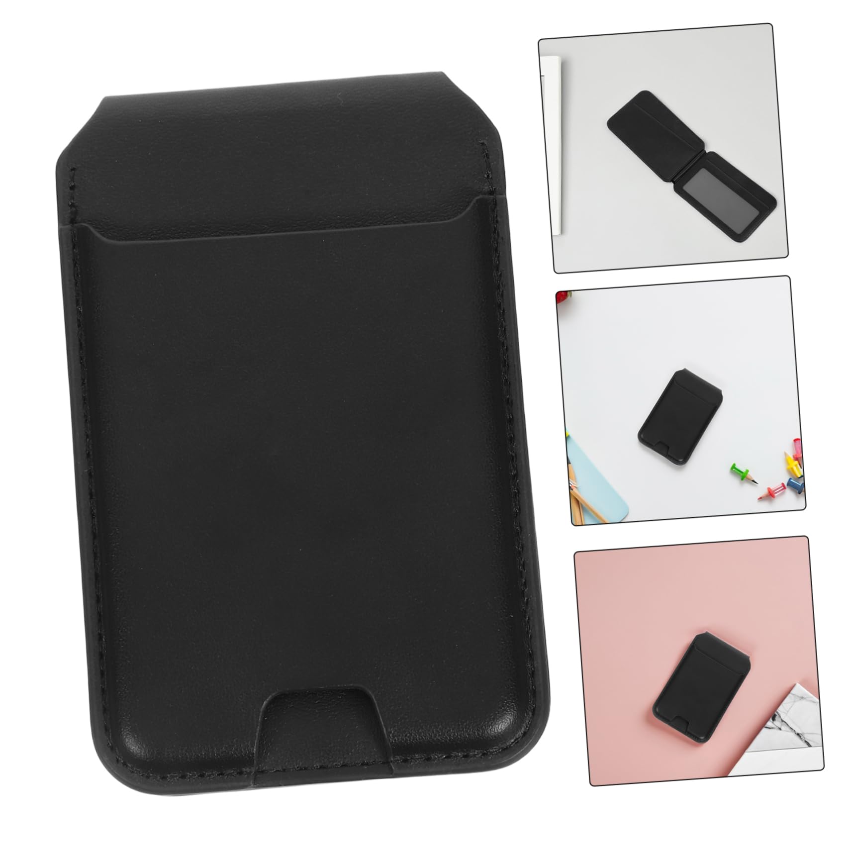 Gatuida Porta Carte Magnetico per Telefono Nero in Pu Supporto Pieghevole | Scomparto per Tessere e Badge, Funzione da Tavolo, Design Multifunzione per Uso Quotidiano