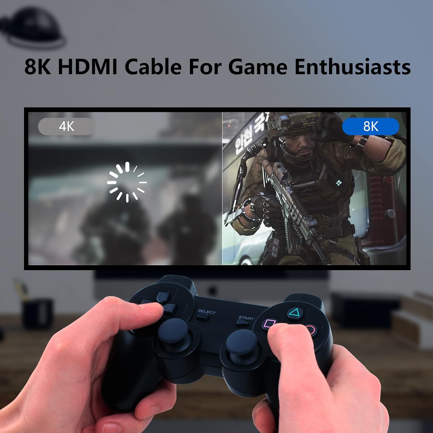 8K HDMI 2.1 ケーブル 1 M,48Gbps 超高速ゲーミング 編組ケーブル 【パスス】 8K@60HZ/4K@
