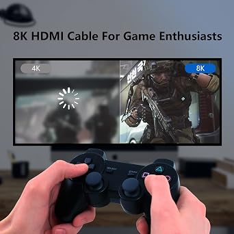 8K HDMI 2.1 Cable 3 FT,48Gbps Ultra High Speed Gaming Braided Cables Support 8K@60HZ/4K@120Hz,eARC,Dynamic HDR,HDCP 2.2/2.3,3D,VRR for 120fps Monitor PS5/PS4/X-Box/Roku TV/RTX3080/3090