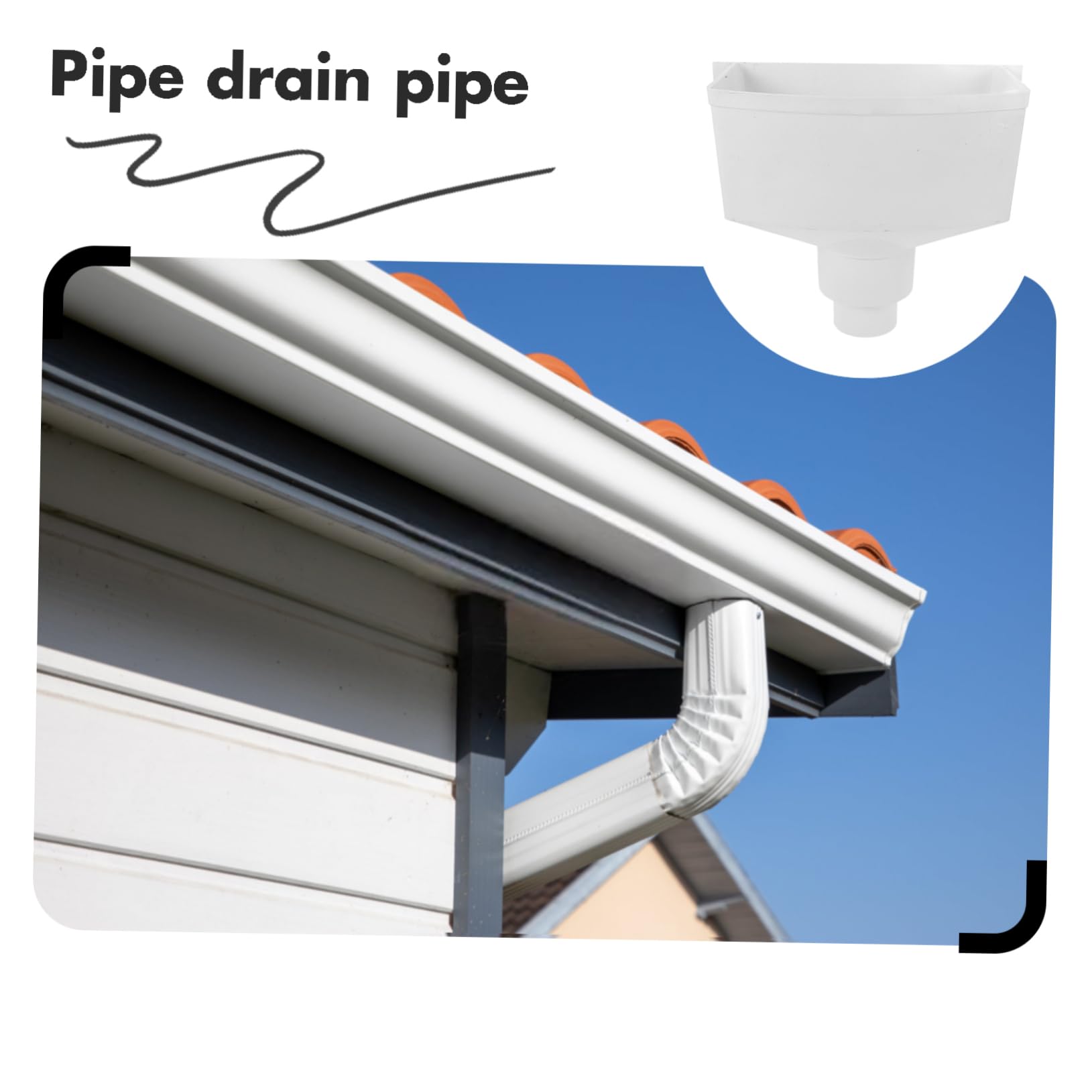 Mikikit Pvc Dachrinnenadapter aus Robustem Pvc 75mm Regenwasserablaufanschluss mit Fallrohrverbinder nicht Verformbar Einfacher Einbau für Dachentwässerung