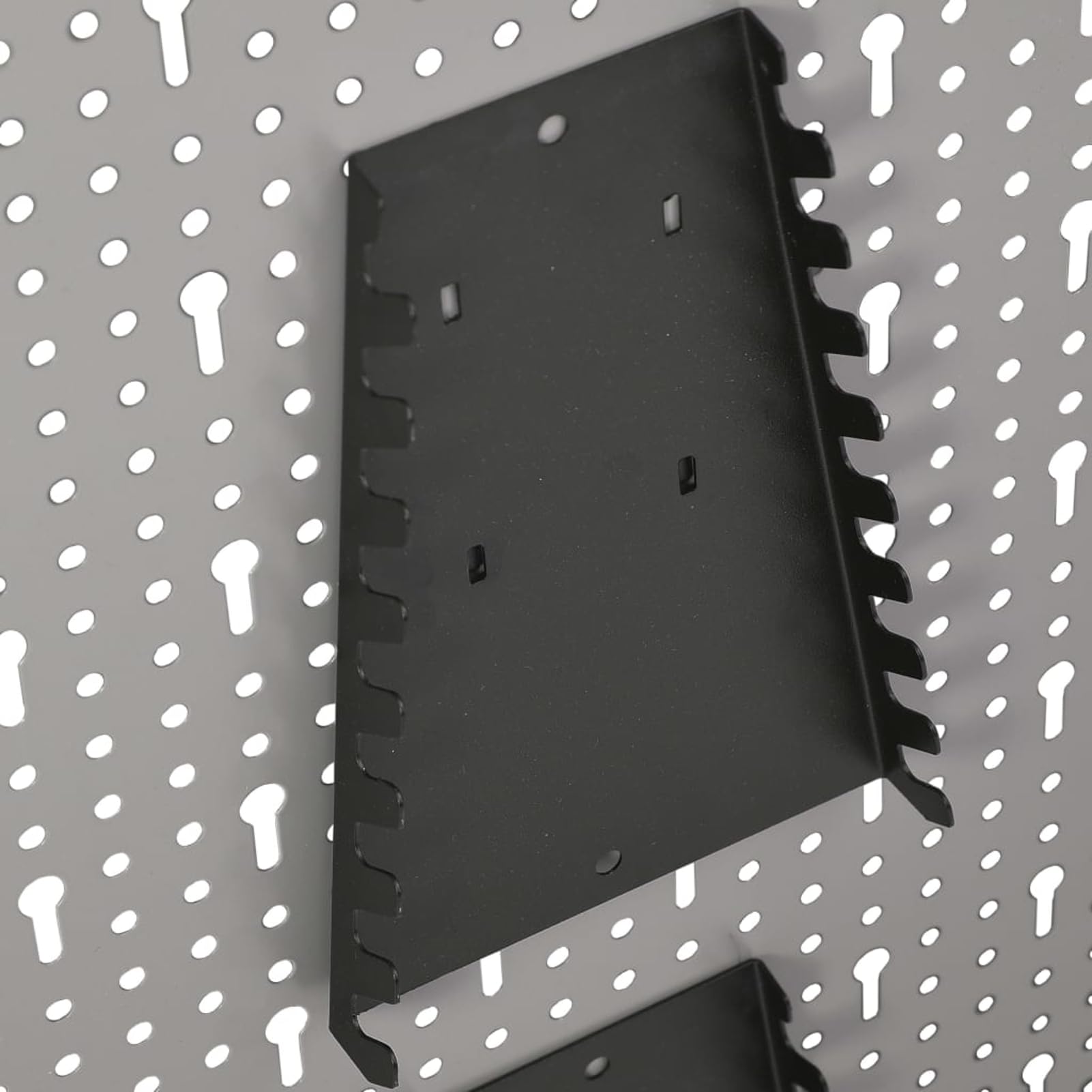 Werkzeugwand Stecktafel, Stahl Grau 40x58x1 cm, Perforierte Lochwand für Werkbank 120 cm, Werkstatt Organisation Garage 145351
