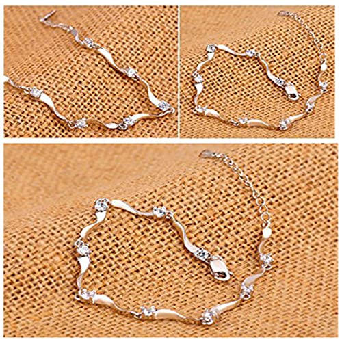 Yellow Chimes Women's Swan Charm Bracelet - Cubic Zirconia Plated Adjustable Jewelry