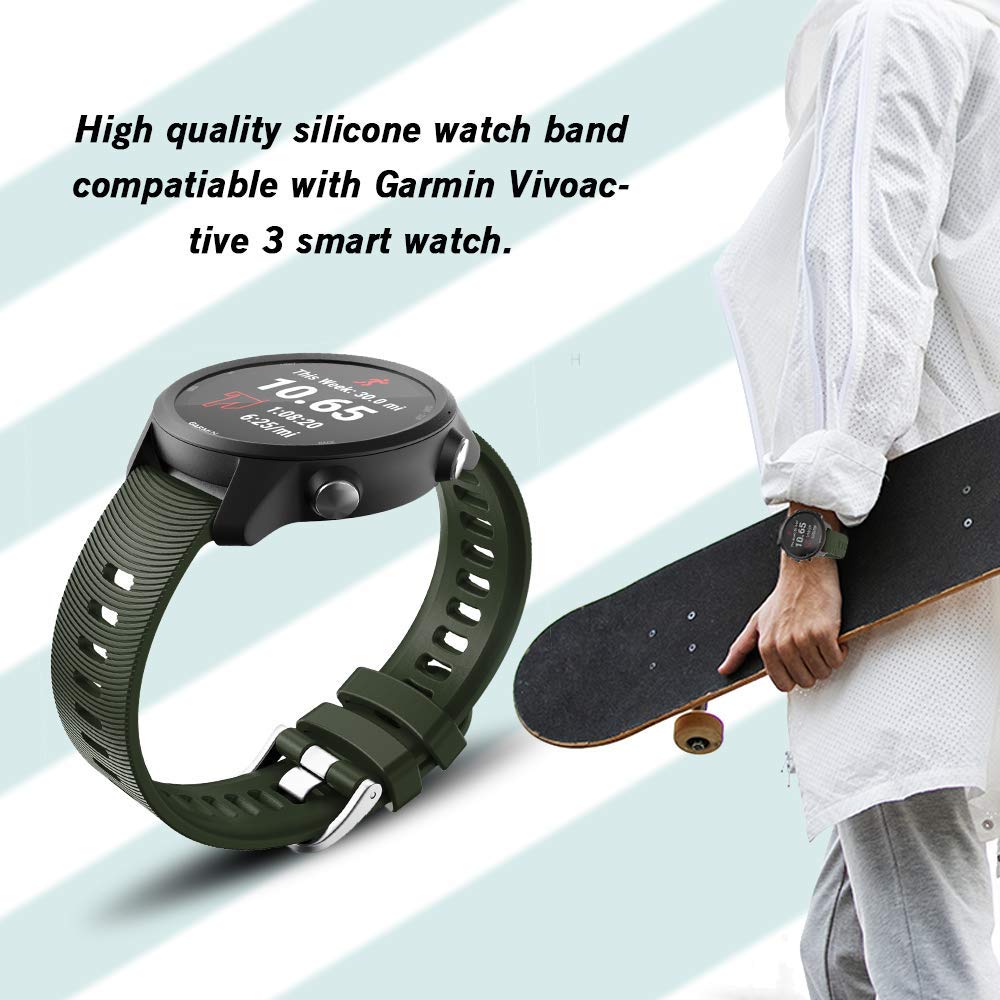 Cinturino In Silicone Compatibile Con Garmin Forerunner 245/645 E Altri 20mm – Quickfit Colorato – Traspirante E Regolabile - 4