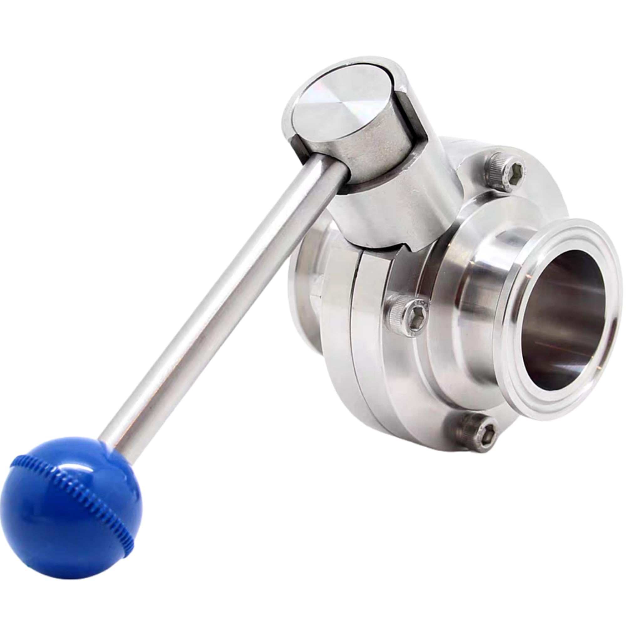Válvula de triple abrazadera de acero inoxidable 304 con mango de tracción, tubo de 1 pulgada de diámetro exterior, resistencia a alta presión y temperatura, 1 unidad(1.25In)