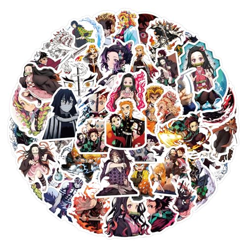 50Pcs Japanese Demon Manga Slayer Stickers for Kids Cartoon Stickers Cute Gifts for Girls Boys - Manga Sticker for Kids Waterbottle Laptop Guitar Classroom Prizes for Elementary Students (Manga)