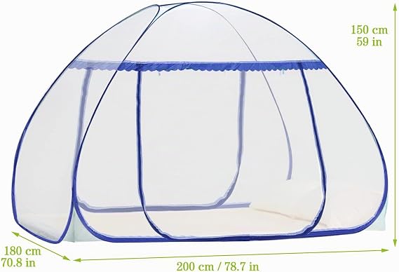 LIHAO Moskitonetz Pop Up Moskitozelt Faltbares Engmaschiges Mückennetz Reise-moskitonetz Doppelbett feinmaschiges Mückennetz für Reise und Zuhause (200 * 180cm)