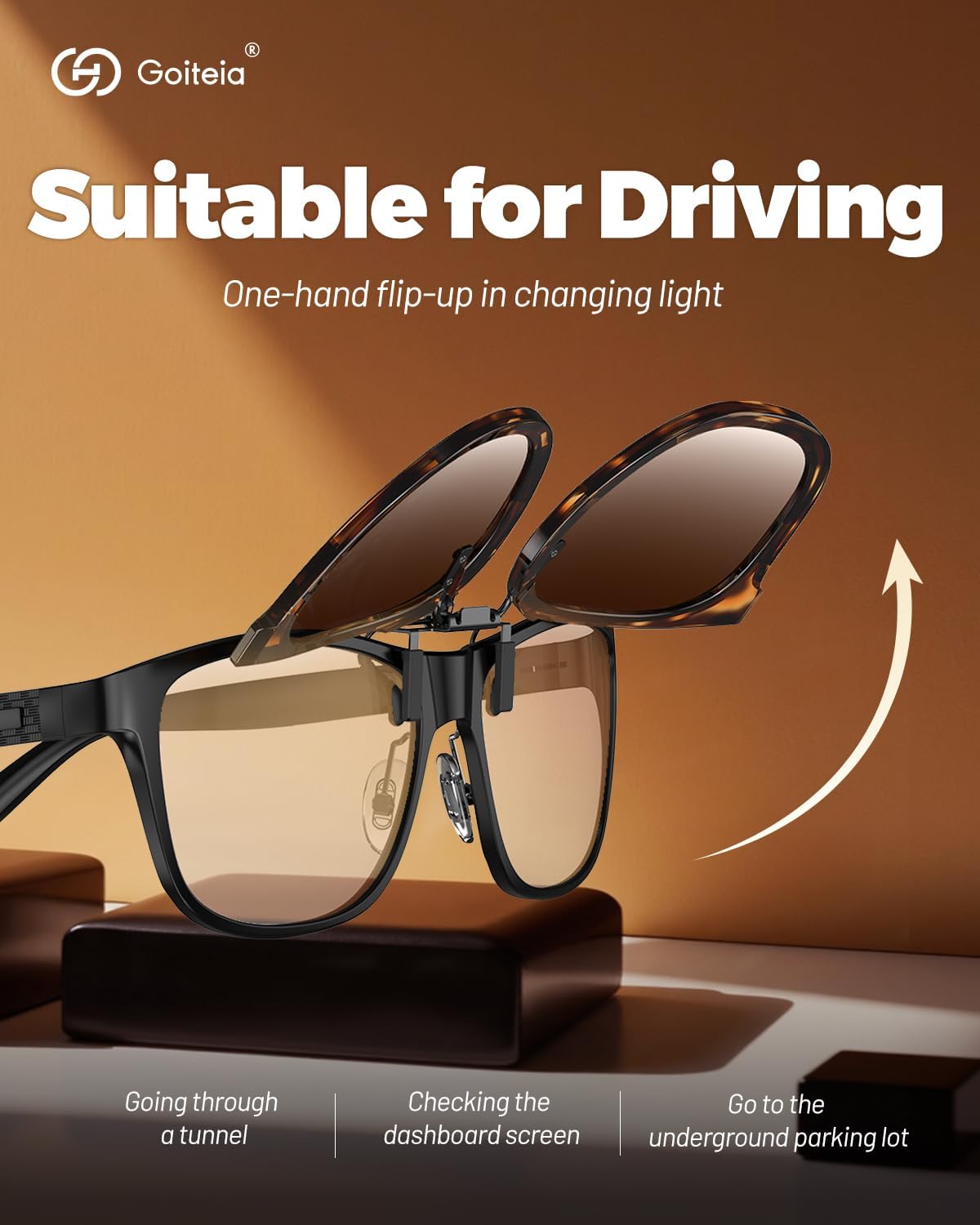 Goiteia Oversized Polarized Clip on Sunglasses over Prescription Glasses for Women Men, Round Stylish Framed Like Sunglasses - Image 4