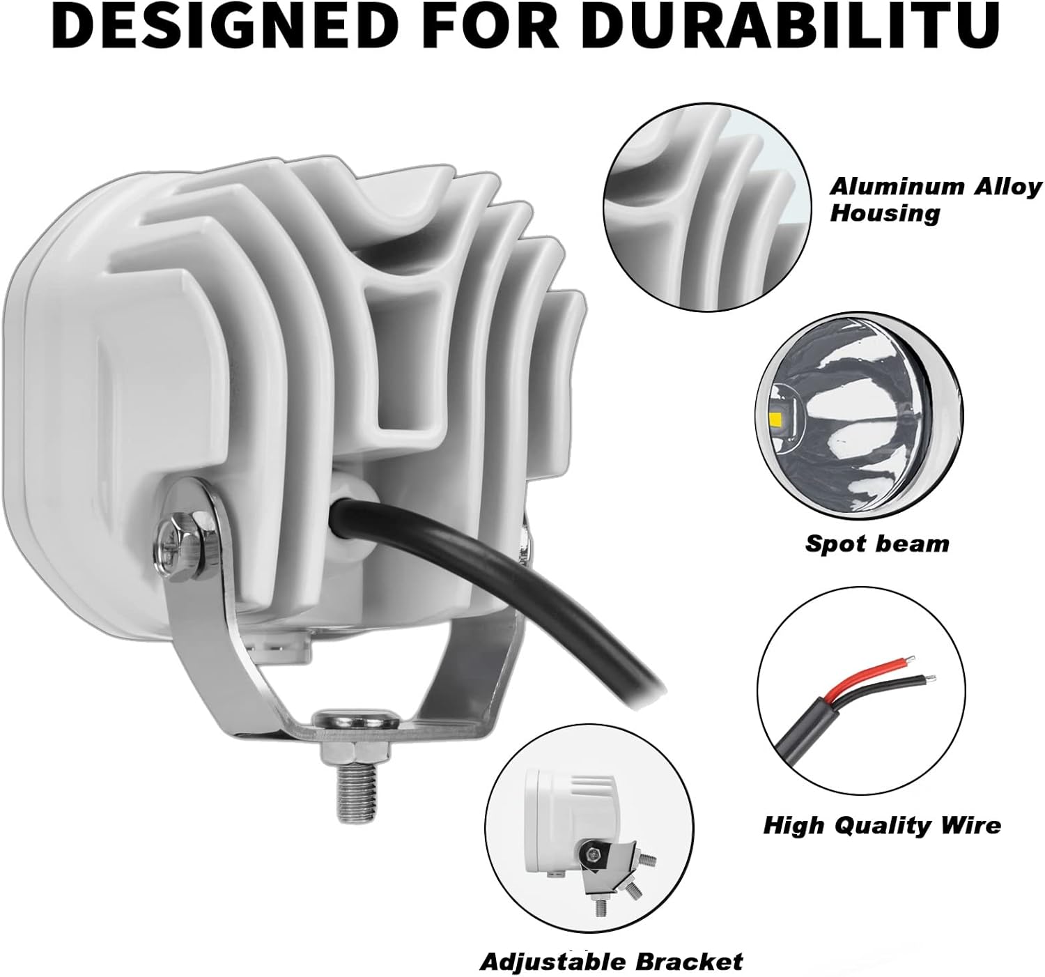 Red Spot LED Boat Lights, Spotlights Marine Waterproof Off-road Driving Work Light for Pontoon Fishing Deck Dock Hunting T-top Stern Yacht Kayak Port Sailboat Sailing Spreader Navigations Signal Lamps : Sports & Outdoors