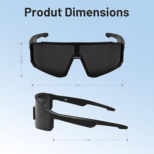Miniatura 5 de Lentes deportivos inteligentes, lentes de sol unisex polarizados con Bluetooth, micrófono integrado y altavoces de música de oído abierto,