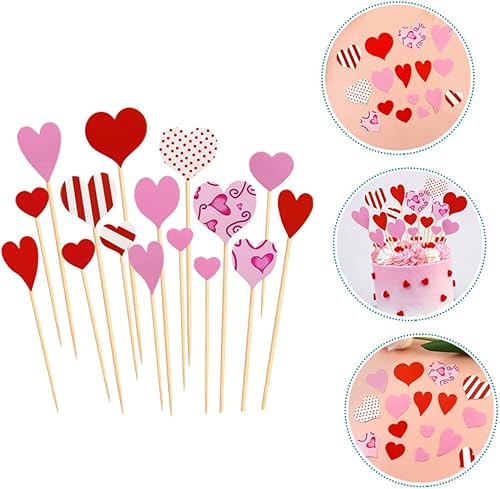 Miniatura 6 de 10 Packs Cake Insert Wedding Party Cake Decoration Salad Toothpick Cake Ornament Valentines Day Cake Decorations Birthday Cupcake Decoration Heart
