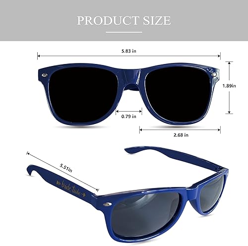 Miniatura 4 de LADY&HOME Paquete de 10 lentes de sol para despedida de soltera, damas de honor y novia para fiesta de novia, despedida de soltera (azul marino)
