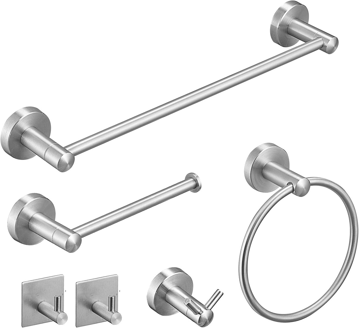 Buy Bathroom Hardware Set Wall Mounted Brushed Nickel 304 Stainless Steel 6 Piece Accessories Include 16 Inch Towel Bar Toilet Paper Holder Towel Ring 3 Towel Hook Bathroom Towel Rack Set Online In Vietnam B09328vgnm
