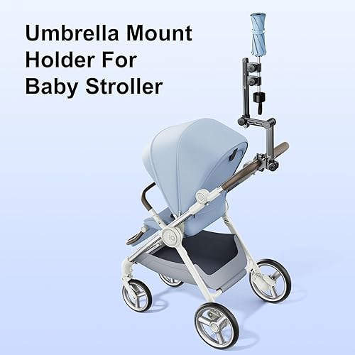 Miniatura 2 de Soporte de montaje de paraguas para cochecito de bebé, accesorio de paraguas triple, clip de conector de paraguas al manillar dentro de 1.18