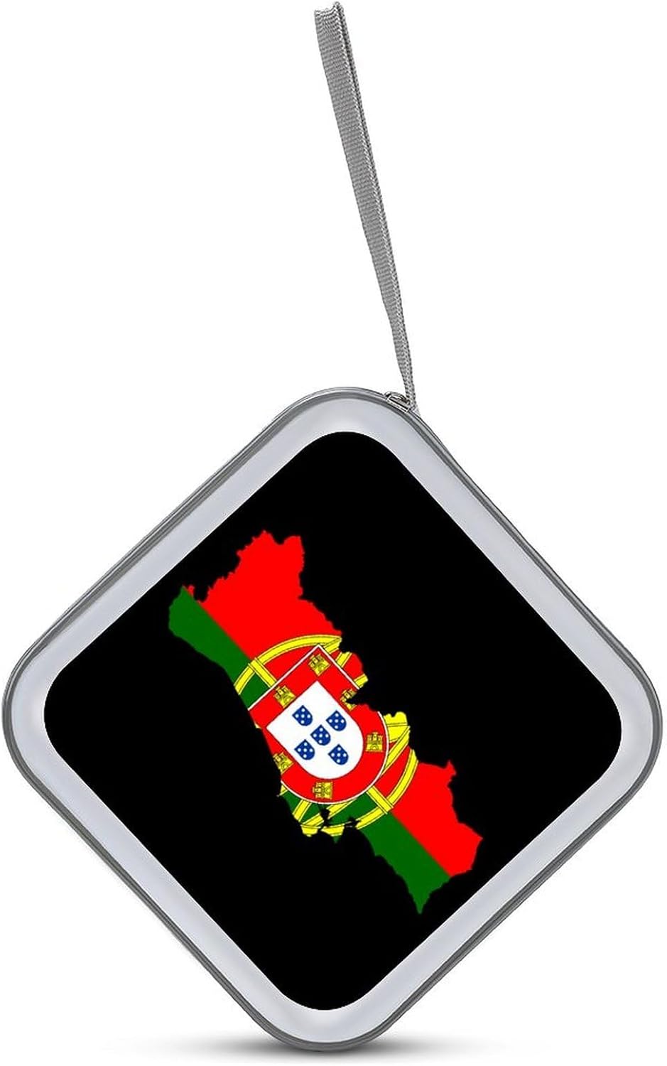 Portugal Flag Map Cute CD Case Holder Portable DVD Disc Wallet Storage Binder Organizer for Car Travel