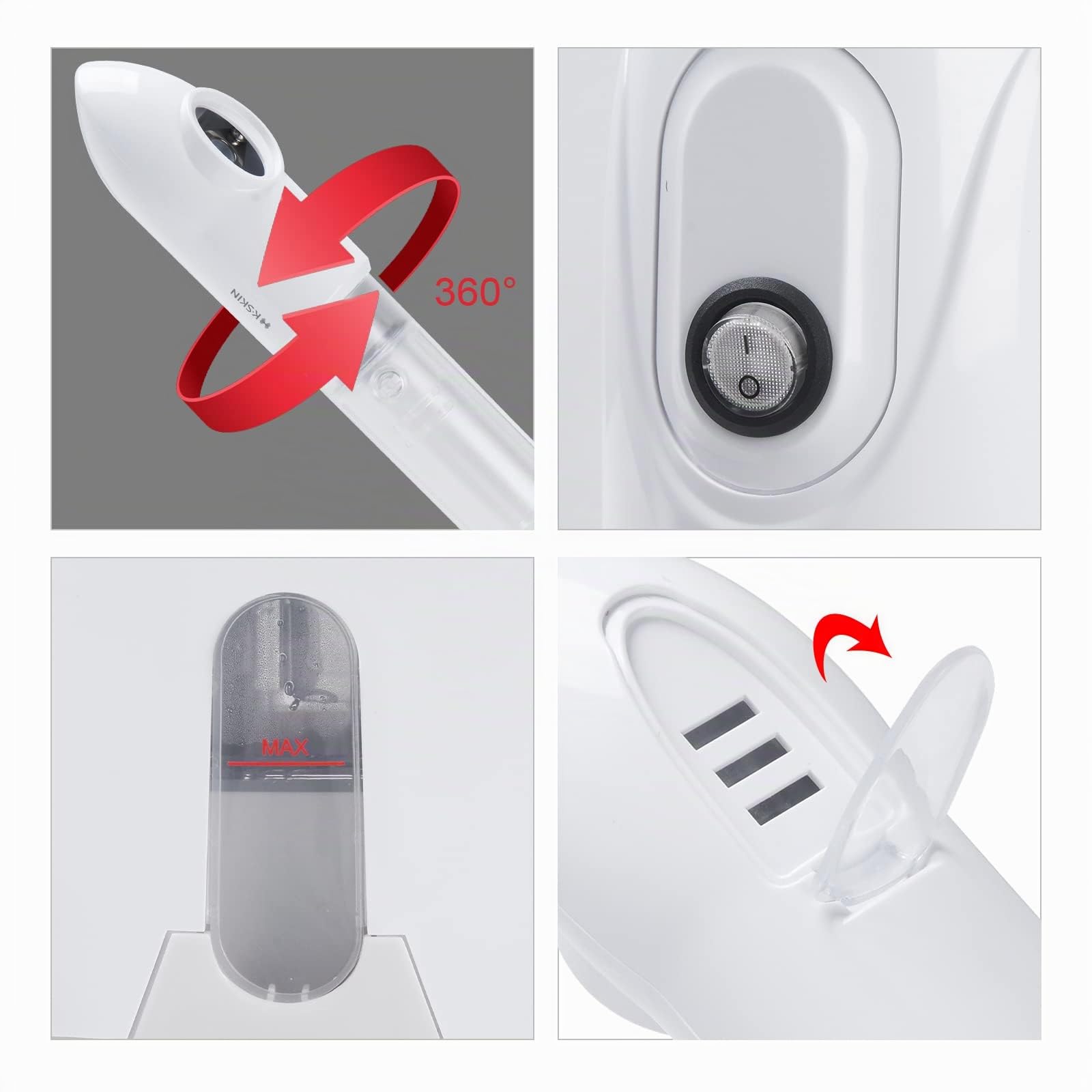 Gesichtsdampfer Gesichtssauna Nano Ionic Gesichtsdampfer, Facial Steamer, Schönheit Spa Persönliche Hautpflege Gesichtspflege Gesicht Dampfer Verringert Vergrößerte Poren Weiß