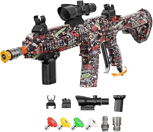 Pistola de lavadora a presión de 3600 PSI con pivote y 4 boquillas, conectar cañón de espuma para lavado de autos - Pistola rociadora de alta