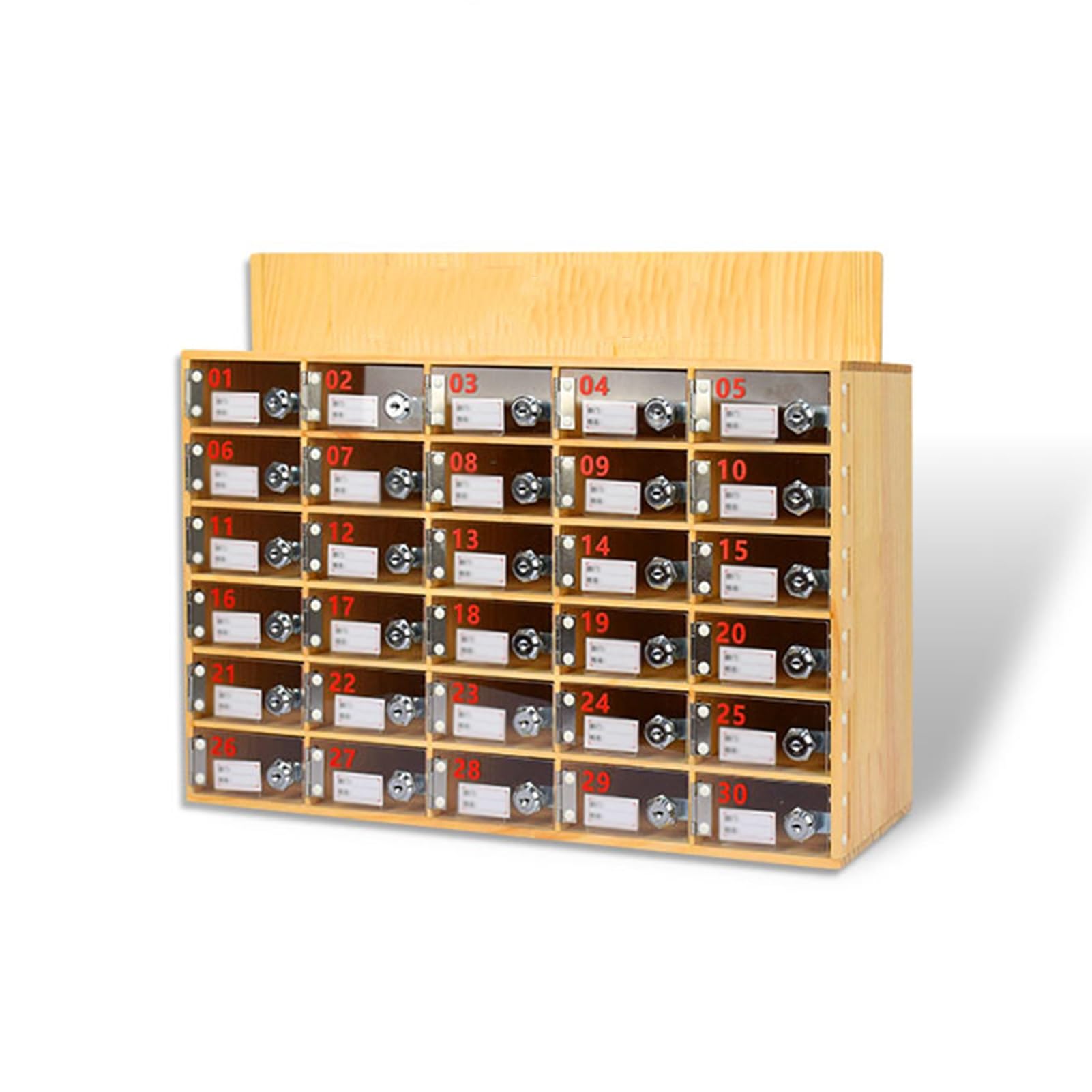 Wooden Mobile Phone Storage Cabinet Desktop Storage Rack Mobile Phone Safe,Stable Structure One Door and One Lock,Independent Cabinet Door with Digital Number,Suitable for School Factory Office(9 grid