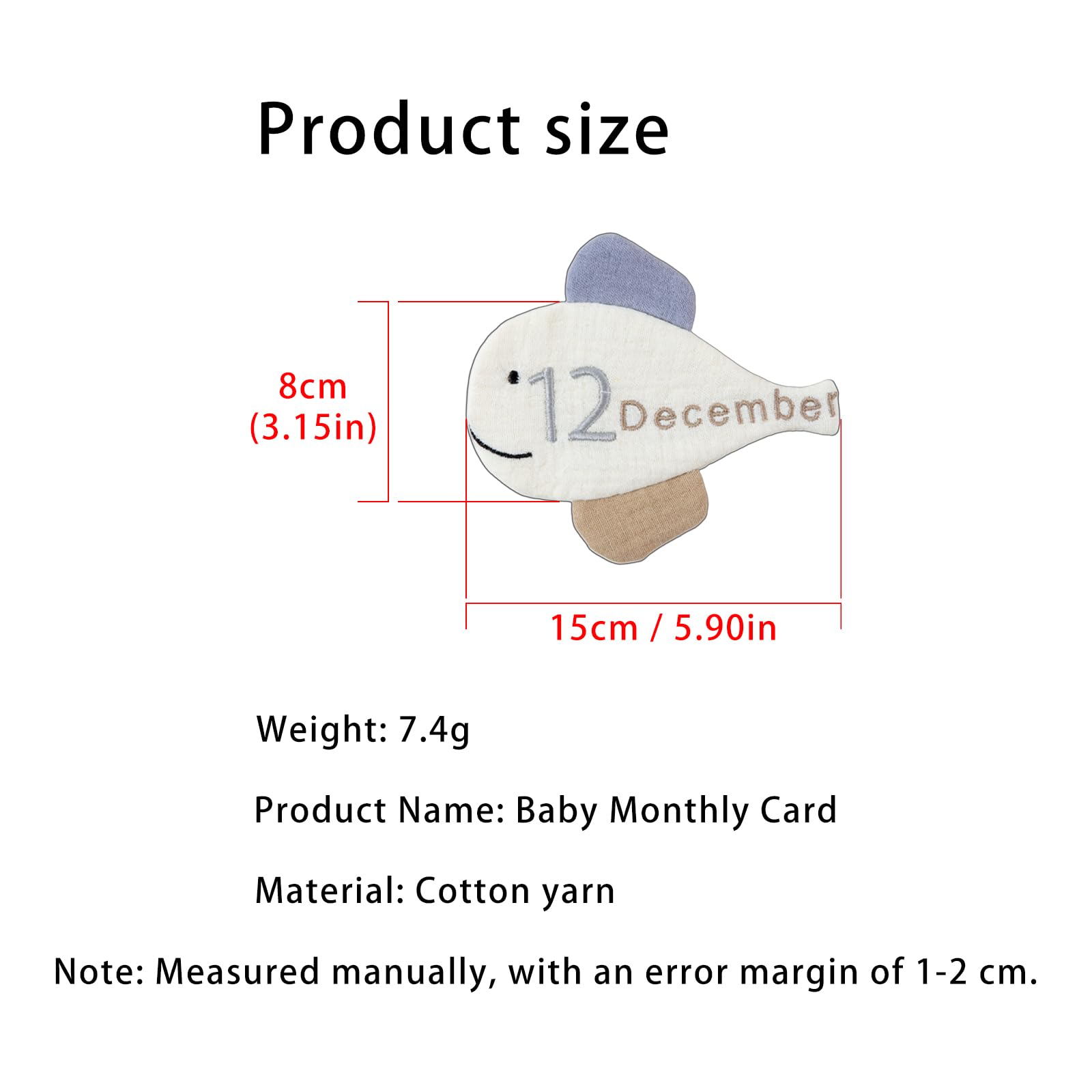 Cartoon Baby Baumwollmonats Meilensteinkarte, schöne Requisiten für Neugeborene, Fotografie, perfektes Geschenk für erste Jahr, neue Eltern