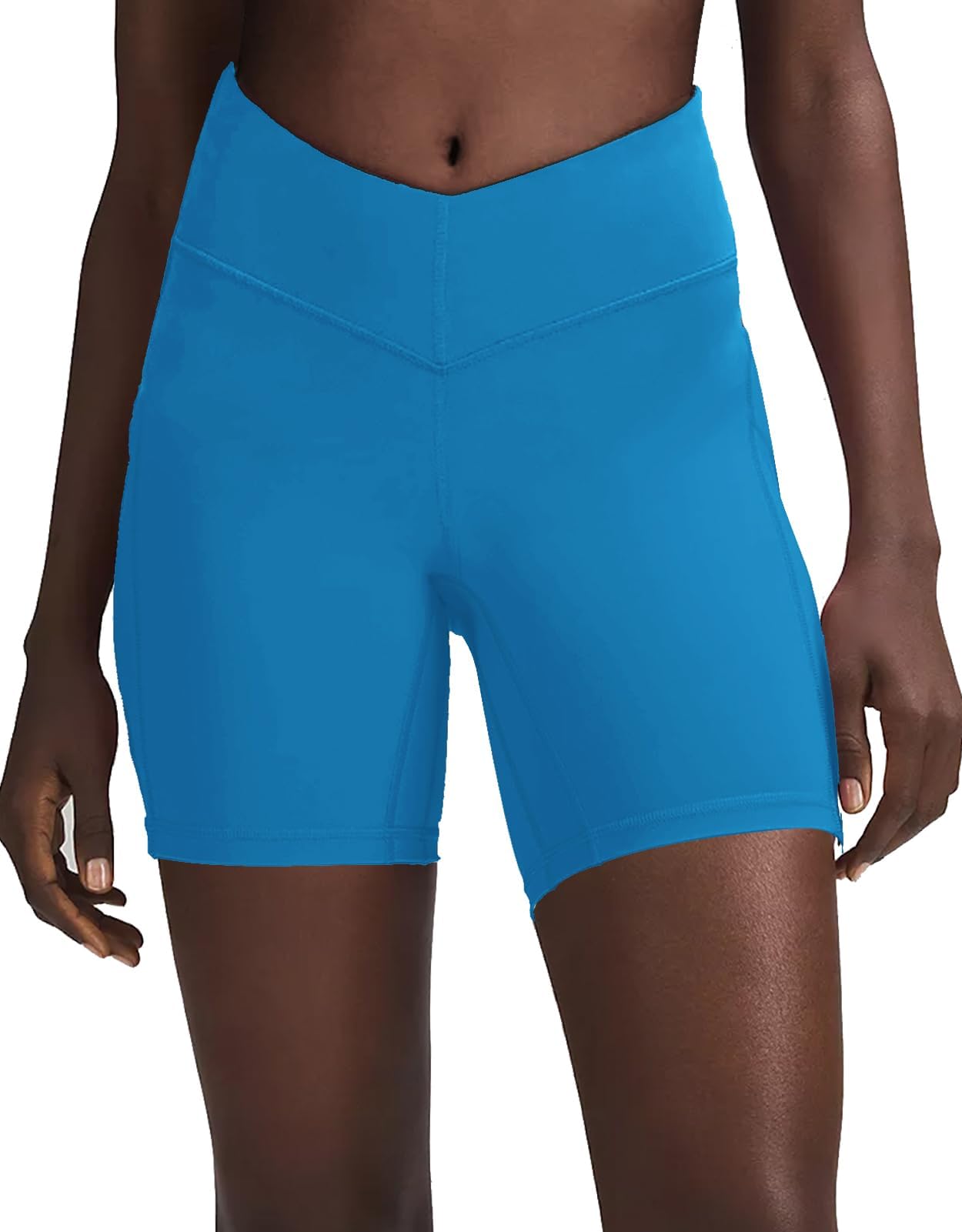 sissycos V-Waist Biker Shorts with Pockets for Women Tummy Control Yoga Workout Running Shorts 4" / 6"