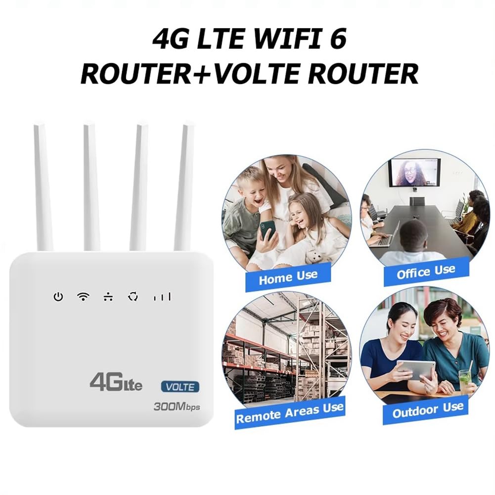 Routeur WiFi 4G LTE avec Interface Téléphonique Câblée RJ11 et Emplacement pour Carte SIM, pour l'europe, L'Afrique et l'asie, Prise EU-Plug