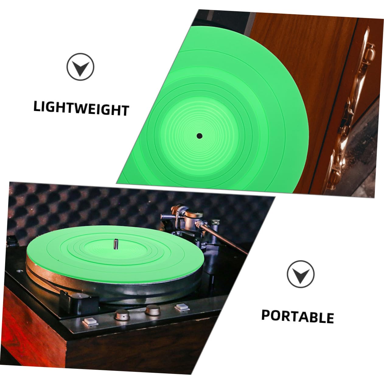 ERINGOGO 2piezas Tapete De Registro Para Tocadiscos De Vinilo Alfombrilla De Silicona Verde Suministros Para Mesas De Discos De Vinilo