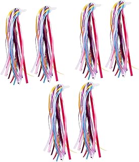 CLISPEED 3 Pares De Alça De Scooter De Fita Para Bicicletas Para Crianças Menina Arco-Íris Serpentinas De Bicicleta Apertos De Fita Para Bicicleta Serpentinas De Fita Borlas De Bicicleta