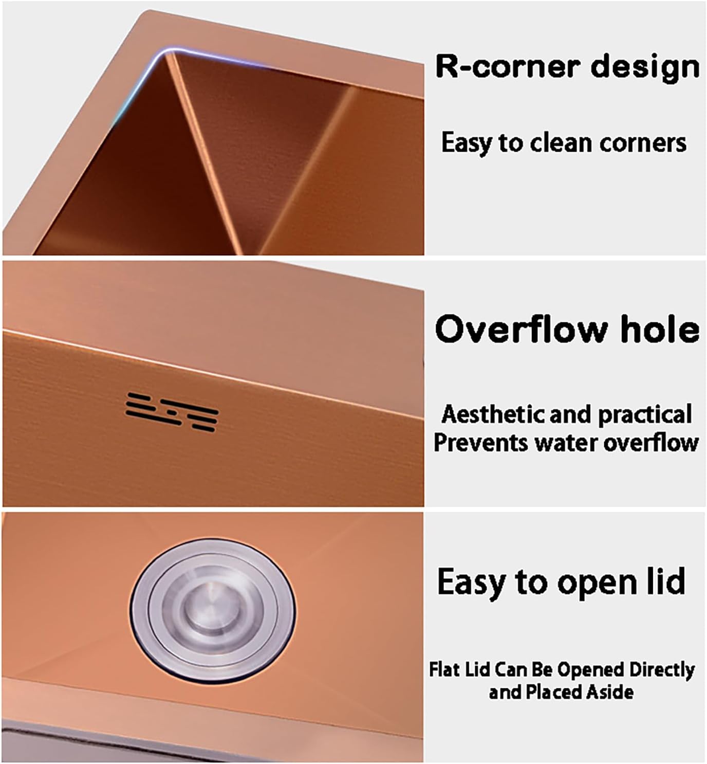 23-30In 304 Stainless Steel Single Bowl Kitchen Sinks Drop In/Topmount Workstation Sink Deep Bar/Prep Basin with Pull-Out Faucet And Accessories for RV, Bar, Outdoor,Pink,78 * 43 * 21cm