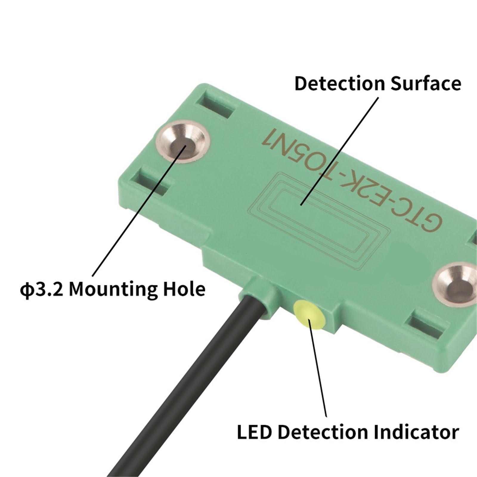 Kapazitiver Näherungssensor mit quadratischem Schalter Cbn5-f46-e0/1/2/3, 12–24 V DC, 3-adrig, NPN/PNP, Schließer/Öffner, Erfassungsabstand 5 mm(5MM DC3-wire NPN NO)