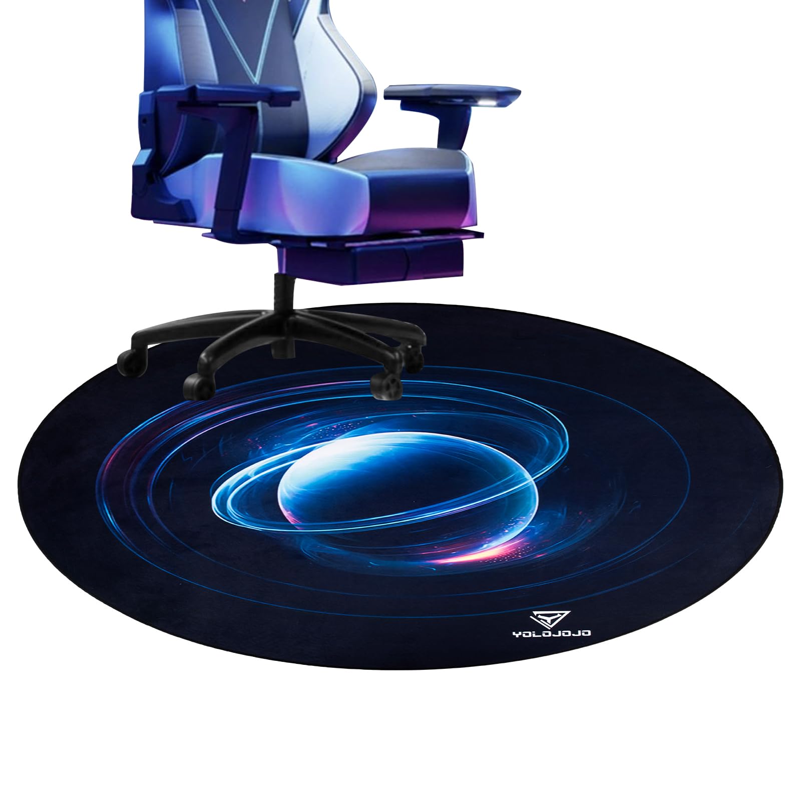 Office Chair Mats Hard-Floor Chair Mats Office Gaming Chair Mat with Blue Lightning Design red