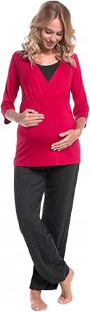 Mija 2-in-1 Stillpyjama - Umstandsschlafanzug Für Schwangerschaft & Stillzeit