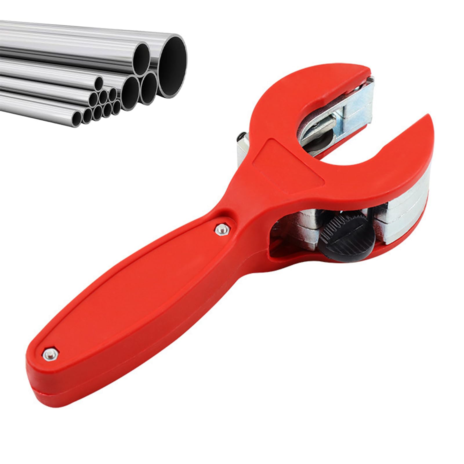 Coupe-Tube à Cliquet, 8-29 mm, Coupe Tube Cuivre, Acier Inoxydable, Aluminium, PVC, Fonctionnement à une Main, Accès Espaces Restreints, Rouge