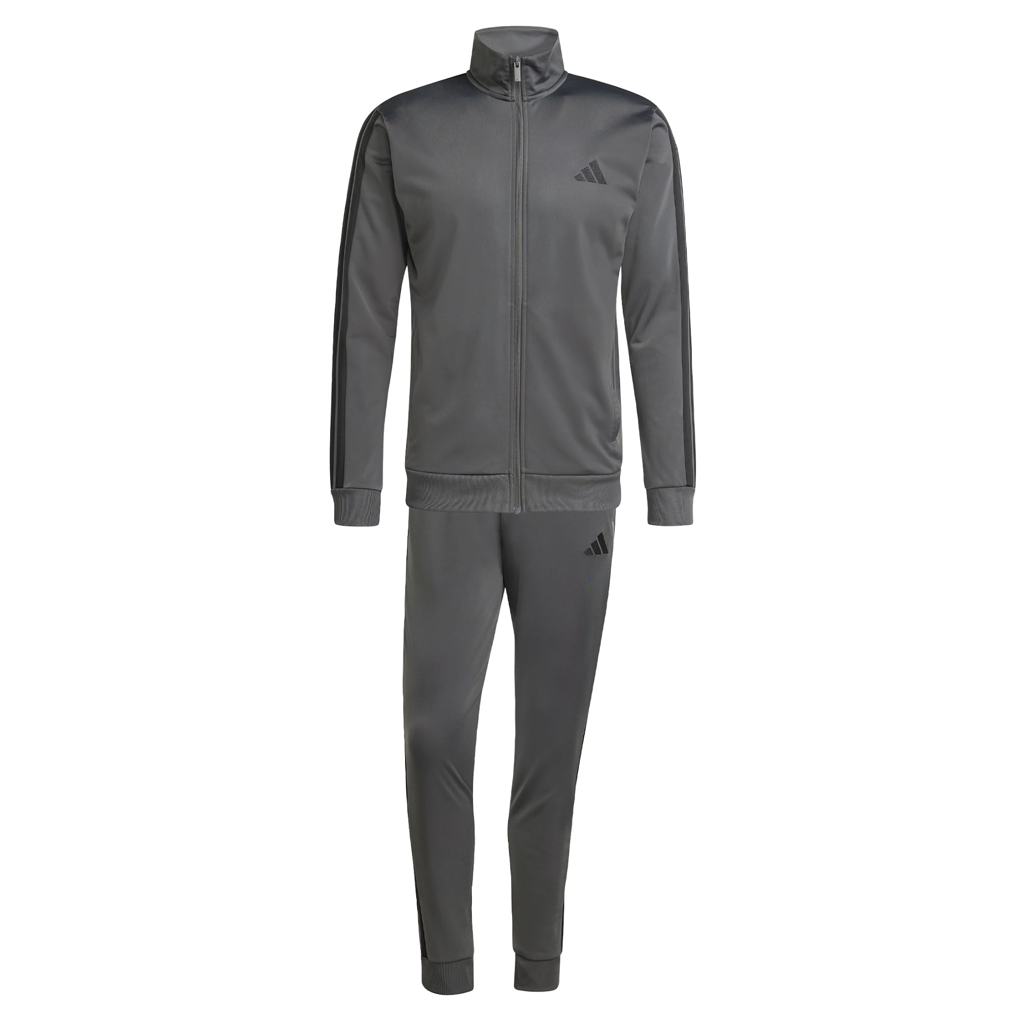 adidas heren SPORTSWEAR BASIC 3 STRIPES TRICOT TRACKSUIT, grey six, M Tall