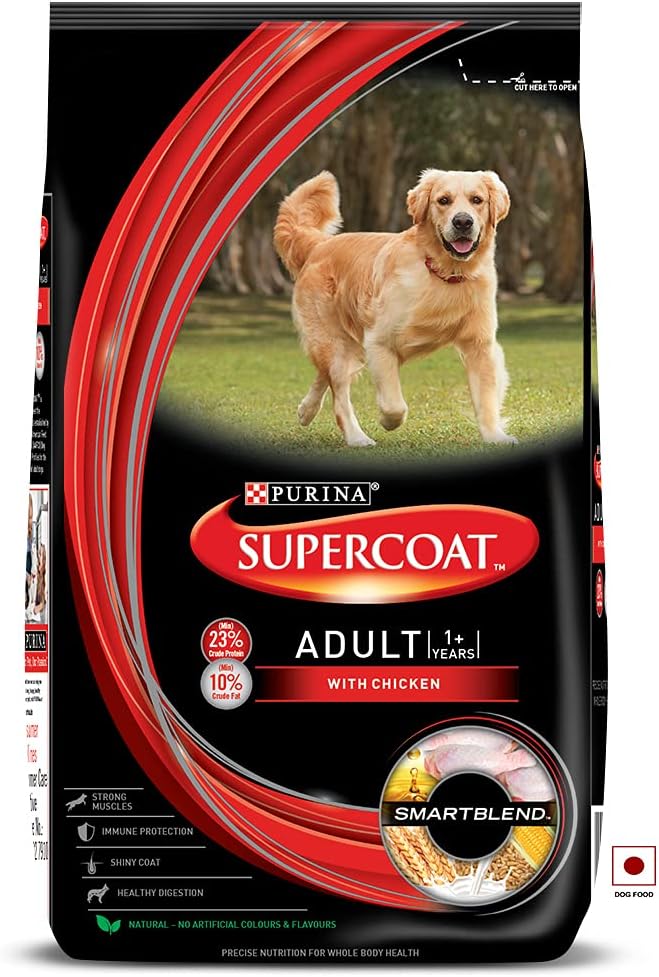 Purina SUPERCOAT Adult All Breed Dry Dog Food, Chicken- 3Kg Pack