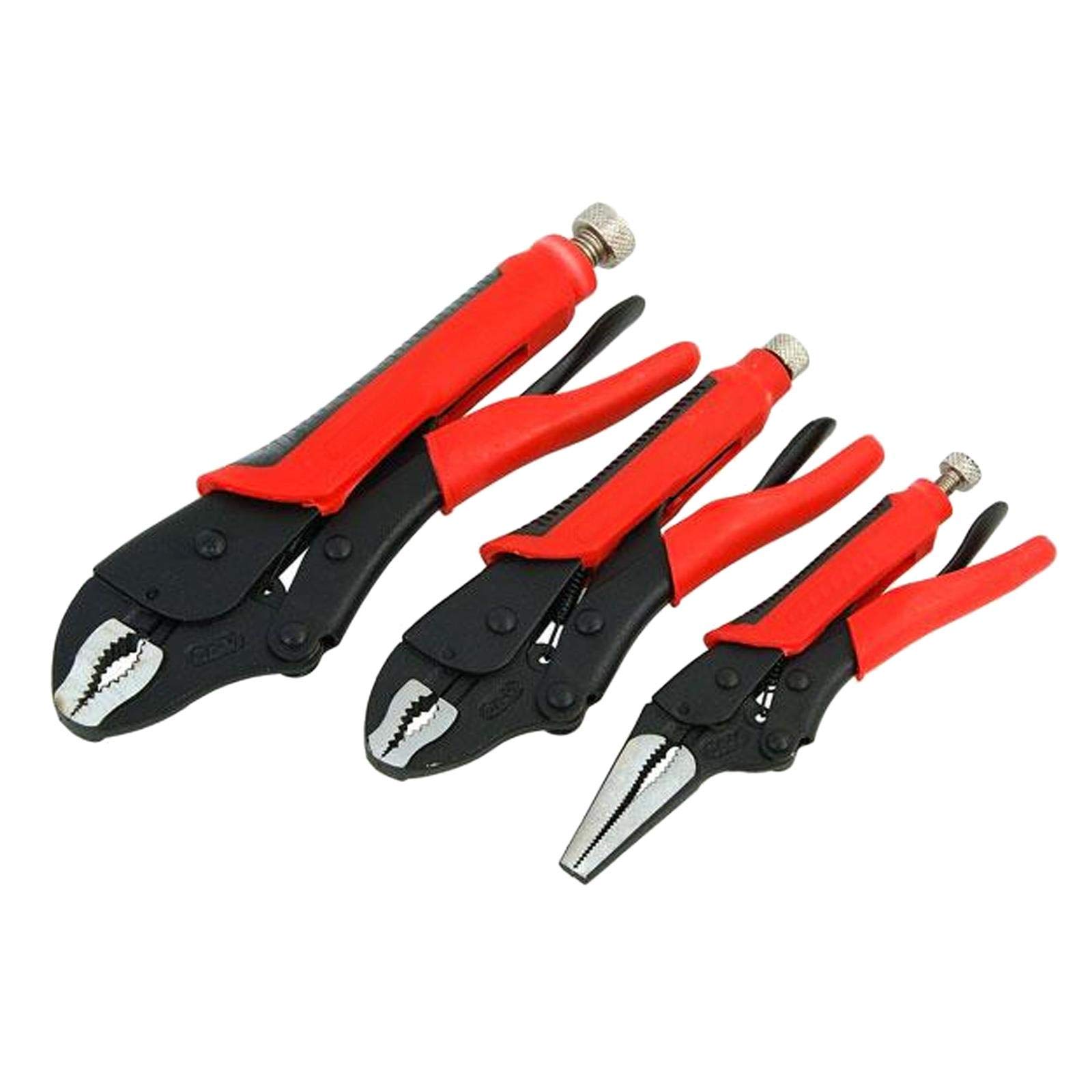 Dapetz ® 3 Piece Mole Grip Vice Wrench Set Locking Pliers Tool Plier New Powerful Locking Action, Clamps Fitted with Quick Release, Thumb Screw Adjustment