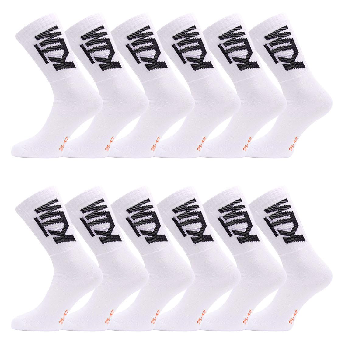 KTM Men's Socks – Pack of 12 – Men's High Socks, white, 43-46