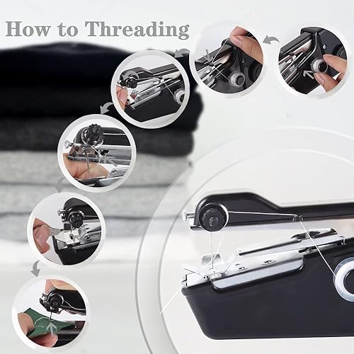 Miniatura 5 de LKJ Mini máquina de coser portátil herramienta eléctrica de mano para coser de mano profesional inalámbrica  Herramienta de costura rápida para tela