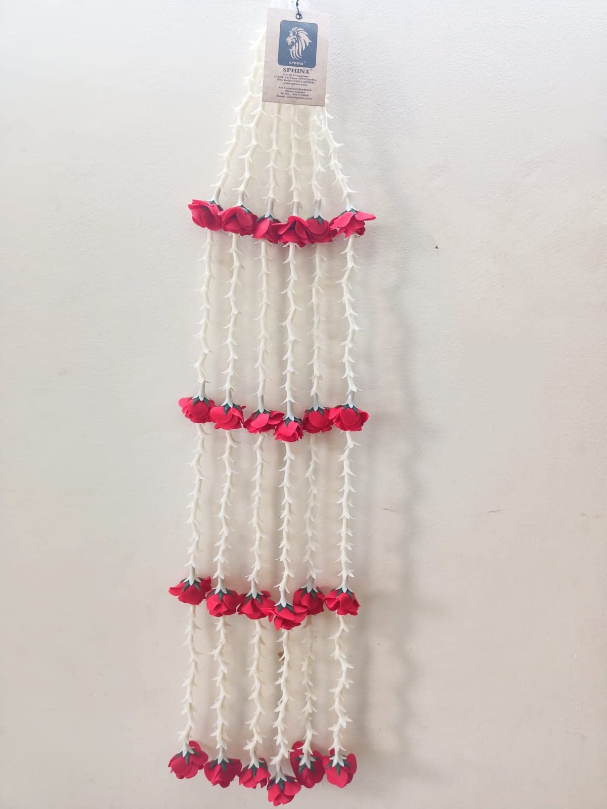 Sphinx Artificial Rajnigandha (tuberoses) with Velvet Roses strings/Garlands for Decoration (Off white and
Dark Pink- Approx. 2.5 ft)- 6 pieces