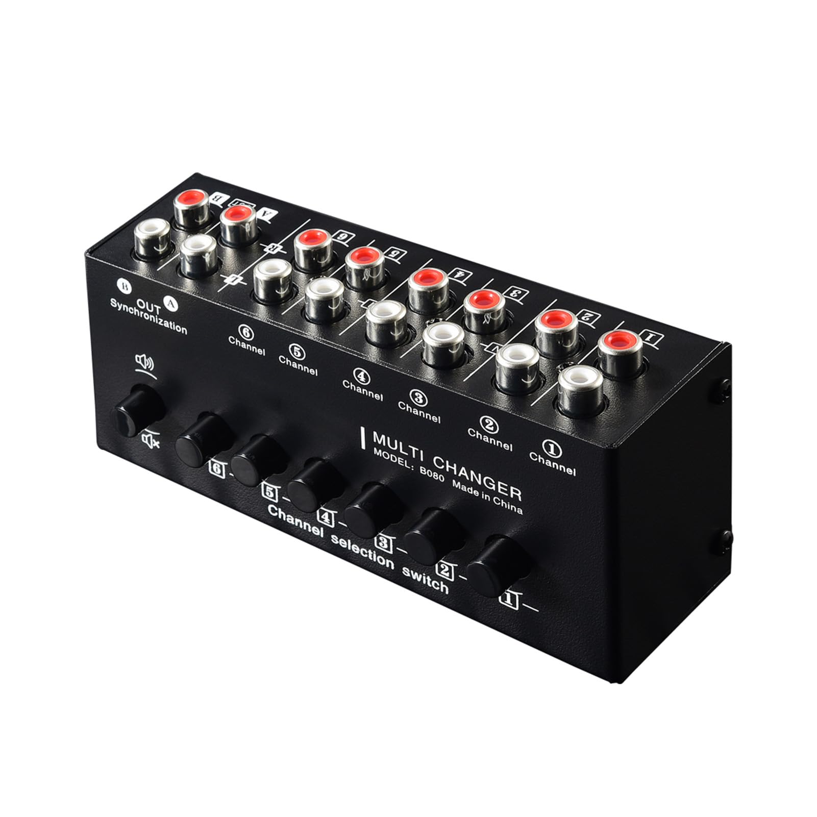 Bediffer Commutatore di Segnale Audio 6 in 2 Out con Prestazioni Affidabili e Commutazione Semplice per Home Theater e Configurazione Musicale Metallo Nero 5,4 X 2,4 X 1,6 Pollici