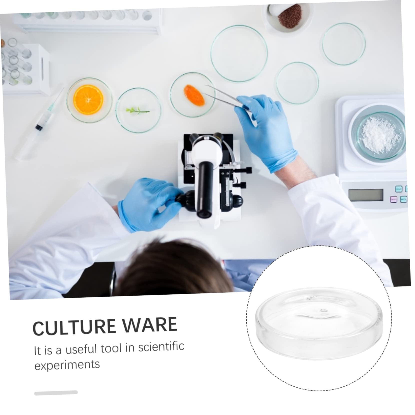 VICASKY 1pc Petri Dish Cell Culture Petri Dishes School Useful Petri Dishes Experiment Petri Dishes Cell Glass Glass Flat Petri Dishes