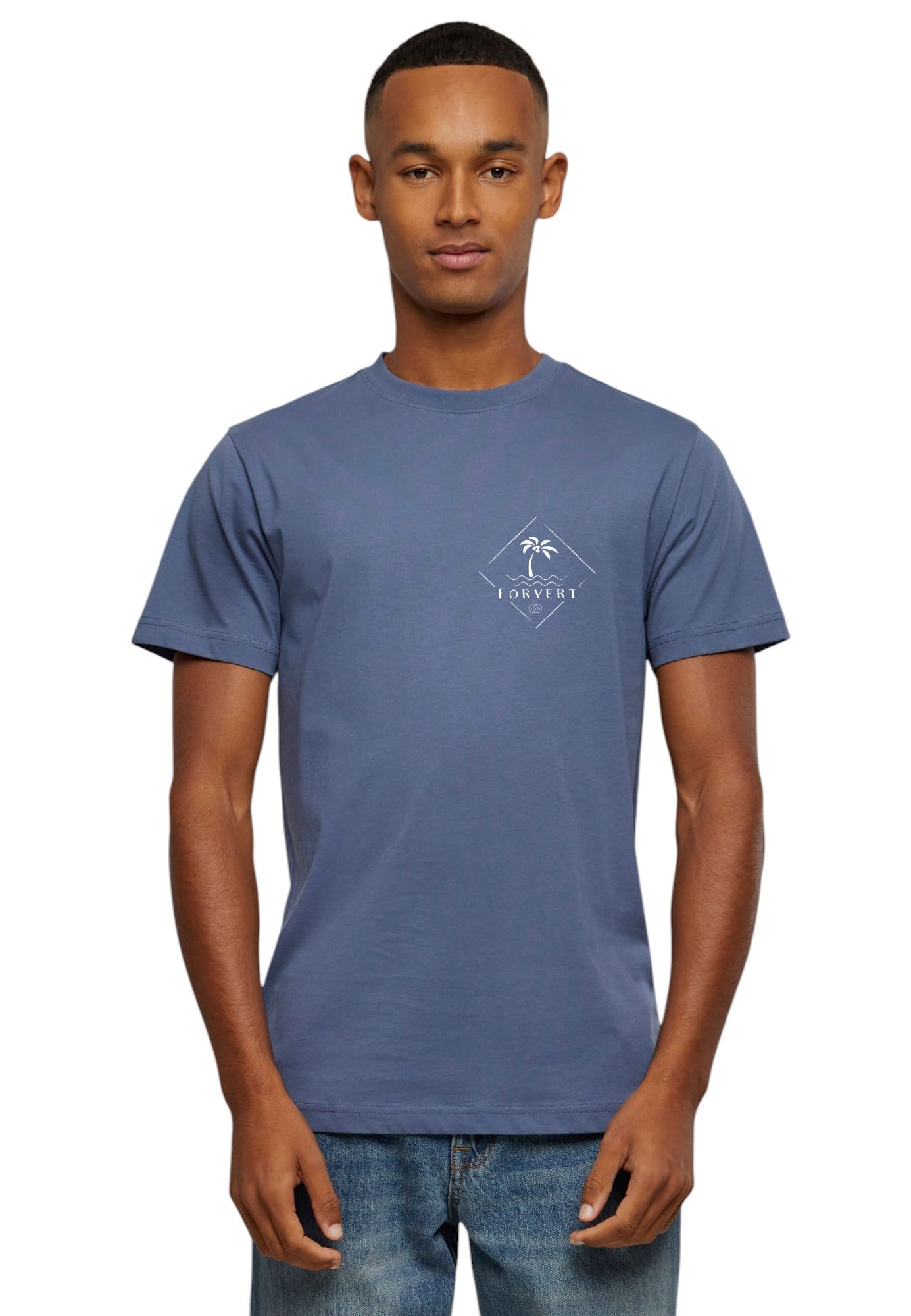 Forvert Men's T-Shirt Roundneck Lompoc, Blue (Vintage Blue), XL