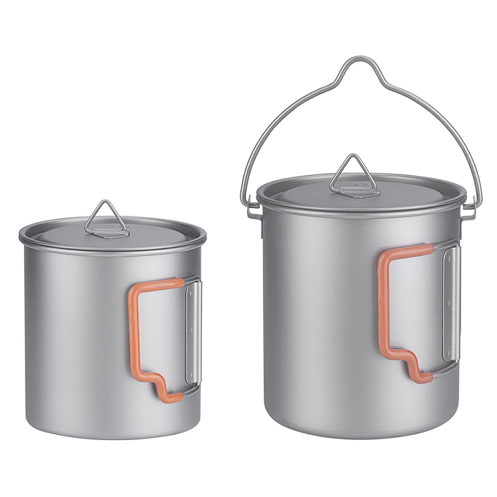 Yinhing Stapelbare Reisebecher mit Faltbarem Griff, Platzsparend, Tragbar, Campingbecher, Wärmend, Ideal für Wander- und Outdoor-Abenteuer (450 ml Tasse + 750 ml Topf)