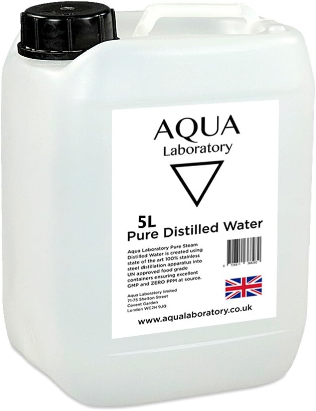Aqua Laboratory 0.0 PPM Pure Steam Distilled Water (5 litres in UN Container) - High Grade Pure Water