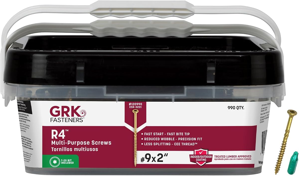 GRK Fasteners R4™ Tornillos para marcos multiusos n.º 9 x 2, 990 piezas