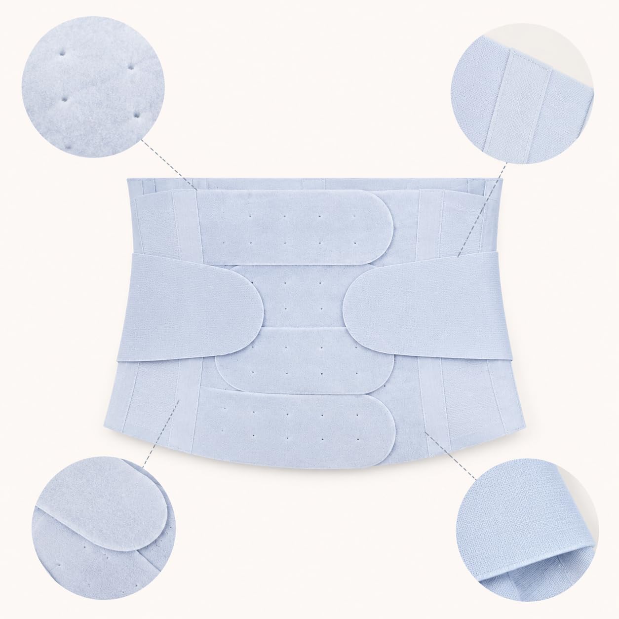 Faja Post Recuperación Abdominal, Cinturón Soporte, Faja Cesárea Suave Transpirable, Azul, L