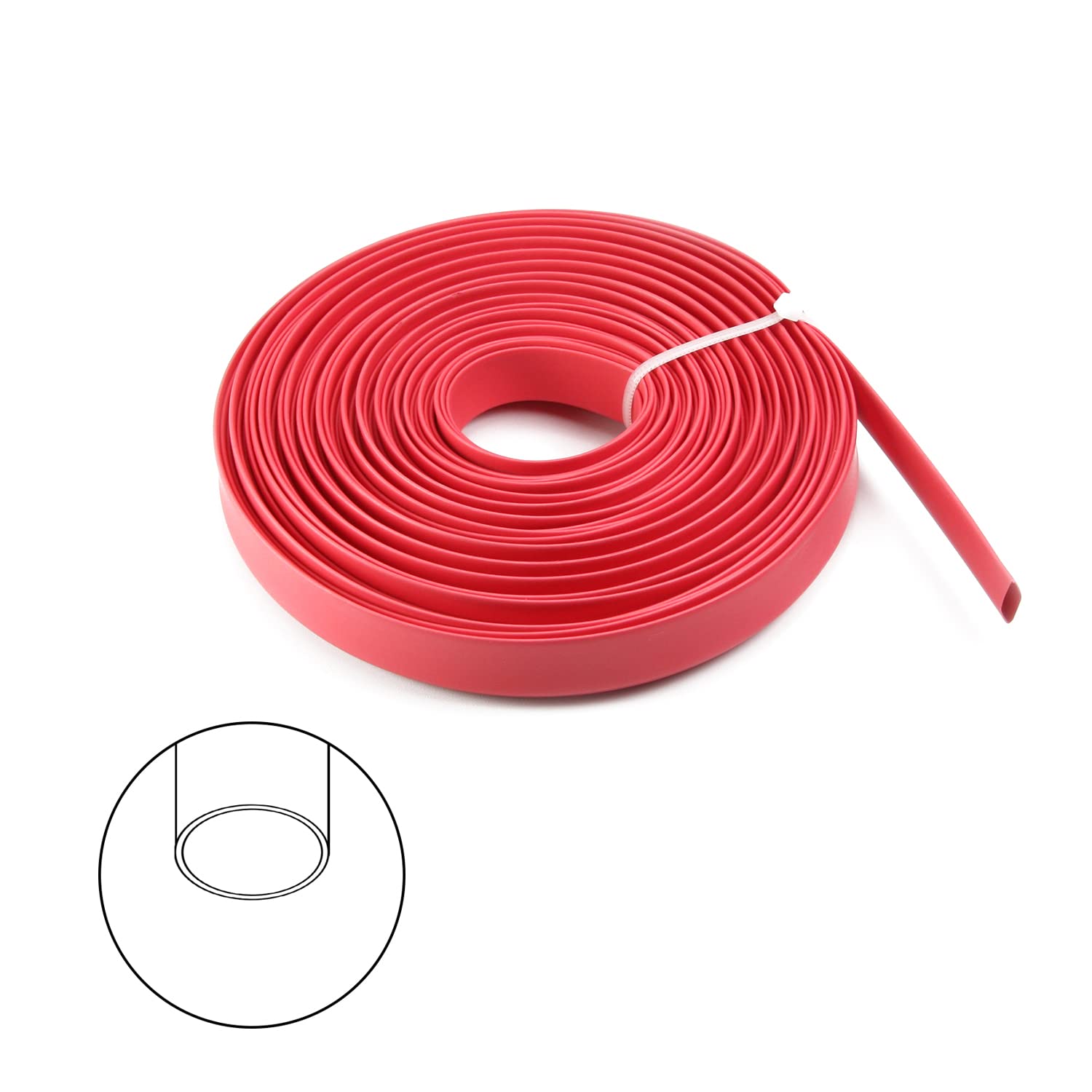 1 gaine thermorétractable, tube isolant électrique de 2,5 mm, rapport 2:1, protection de câble – Rouge (longueur : 10 m) [,7 mm]
