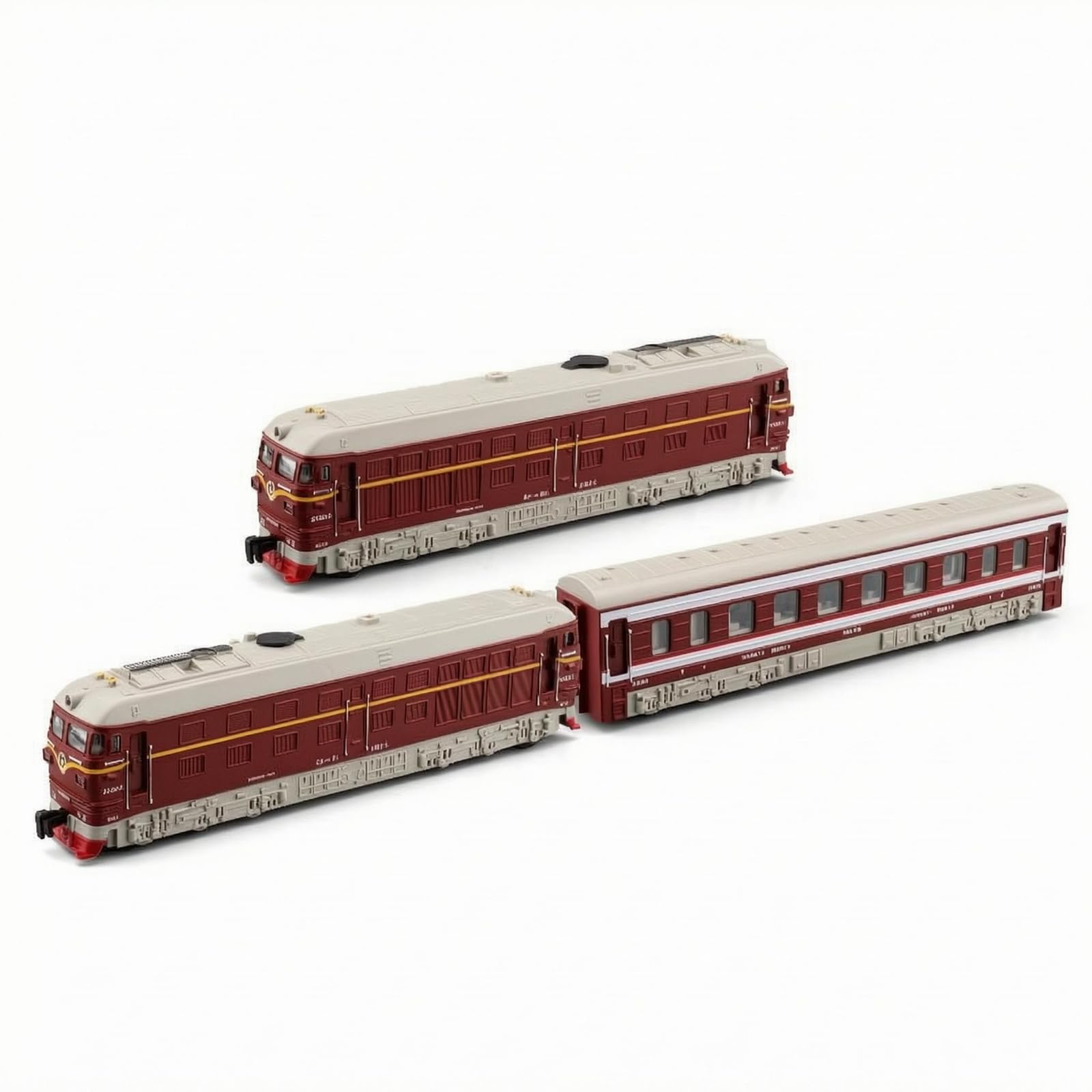 Tren Triple Secciones Acoplamiento Magnético Locomotora Aleación Resistente Modelo Tren Eléctrico, Rojo