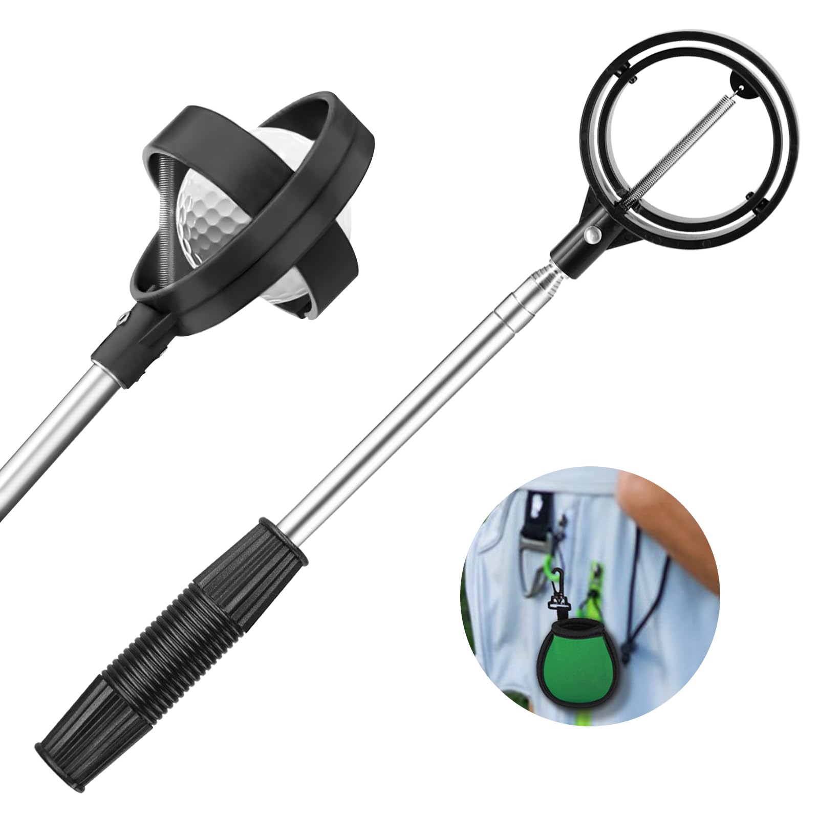 Golfball-Retriever Rostfreier Teleskop Ballsammler für Wasser Golfballpflücker Golfball-Zubehör für Wasser und Büsche Golf-Zubehör Geschenke für Golfer Geschenke für Männer