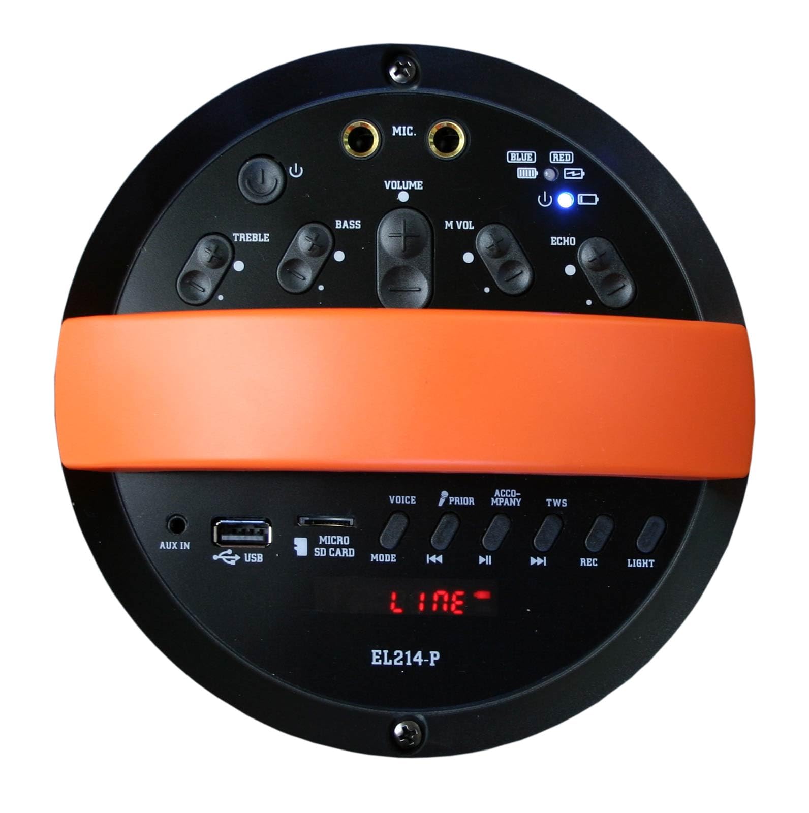 E-Lektron EL214-P Soundsystem Partybox, tragbare Lautsprecherbox Soundanlage mit USB Mediaplayer und LED Lichtshow, inkl. Mikrofon