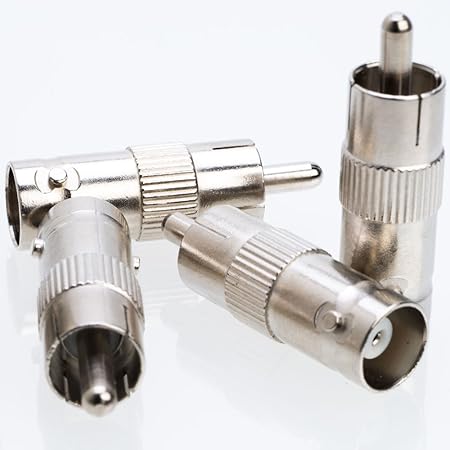 BNC Female Jack to RCA Male Plug Adapter Straight Connector for CCTV Security Camera - Choose a Pack of 10/20/30/50/100 Units (10)